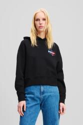 KARL LAGERFELD pamut melegítőfelső fekete, női, nyomott mintás, kapucnis, A2W20072 - fekete M