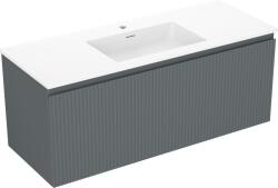 Mexen Rivel dulap baie 120 cm cu lavoar Otis, 1 sertar, caneluri, grafit mat/alb mat - 91A20-12047-1-BF66-W18M0 (91A20-12047-1-BF66-W18M01)