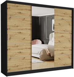  Gardróbszekrény Norvio I. 250x218x60 cm, Fekete - Artisan - fizz