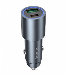 hoco. Z60 szivargyújtós autós töltő, fekete (48W, 3A, 1 x USB-A, 1x USB-C)