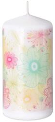  Hengeres gyertya 60x120 mm Virágok modern