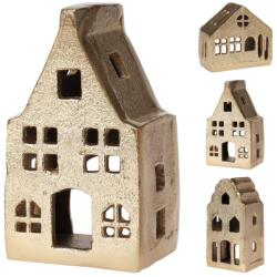  Alumínium gyertyatartó teamécsesekhez, házikók keveréke, arany