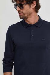 HUGO BOSS pamut hosszúujjú sötétkék, sima, 50468392 - sötétkék M