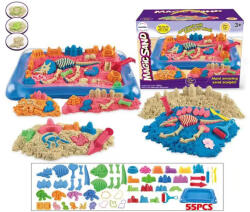 Mamido XXL kinetikus homok készlet dinoszaurusz várszettel és 55 db kiegészítővel 3000 g (MT1232) - mamido