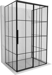 Mexen Rox-3S 3-falú, jobbos tolóajtós zuhanykabin, 95 x 75 cm, fekete rács, fekete - 8C2-095-075-70-77-3S-P (8C2-095-075-70-77-3S-P)