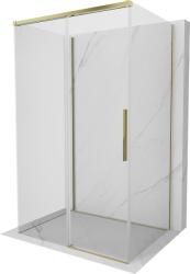 Mexen Rox-3S 3-oldalú zuhanykabin, tolóajtós, 155 x 95 cm, átlátszó, arany - 8C2-155-095-50-00-3S (8C2-155-095-50-00-3S)