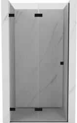 Mexen Lunar-F balra nyíló, 55 cm-es összecsukható zuhanyajtó, átlátszó, fekete - 836-055-000-70-00-L (836-055-000-70-00-L)