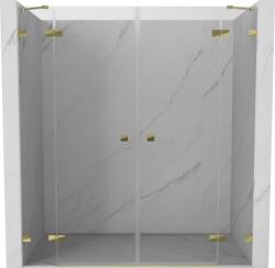 Mexen Lunar Duo 170 cm-es nyíló zuhanyajtó, átlátszó, arany - 834D-170-000-50-00 (834D-170-000-50-00)