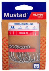 Mustad Ruthless In-line Titan Steel 4/0 10db/csomag (e-m4066400)