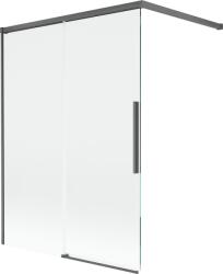 Mexen Rox 2 szárnyú toló zuhanyfal 120 x 150 cm, átlátszó, kefe hatású szürke - 8C9-100-003-66-00 - 8C9-120-003-66-00 (8C9-120-003-66-00)
