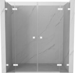 Mexen Lunar L Duo nyitható zuhanyajtók 200 cm, átlátszó, fehér - 834DL-200-000-20-00 (834DL-200-000-20-00)