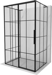 Mexen Rox-3S L bal háromfalú tolóajtós zuhanykabin balos 135 x 80 cm, fekete rács, fekete - 8C2L-135-080-70-77-3S-L (8C2L-135-080-70-77-3S-L)