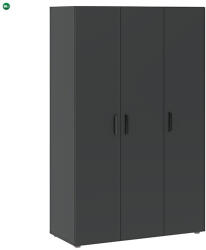 Intermeble BASIC Ruhásszekrény Fekete Színben 110 cm 3D