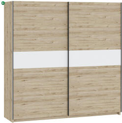 Intermeble BERNO 200 cm Gardróbszekrény Tölgy/Fehér Színben