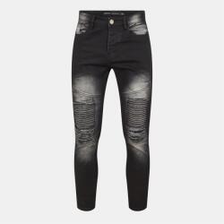 Brave Soul Дънки Brave Soul Mens Charcoal Wash Biker Jeans with Distressed Details - Charcoal Wash
