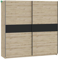 Intermeble BERNO 200 cm Gardróbszekrény Tölgy/Antracit Színben