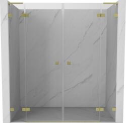 Mexen Lunar L Kétszárnyú zuhanyajtó nyitható 180 cm, átlátszó, arany kefe - 834DL-180-000-55-00 (834DL-180-000-55-00)