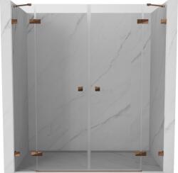 Mexen Lunar Duo zuhanyajtó, nyíló 180 cm, átlátszó, rózsaarany - 834D-180-000-60-00 (834D-180-000-60-00)