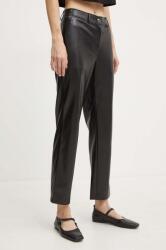 Guess nadrág LIA női, fekete, magas derekú egyenes, W4YB18 WF8Q0 - fekete XS