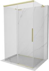 Mexen Rox-3S L 3-oldalas tolóajtós zuhanykabin 130 x 90 cm, átlátszó, arany kefélt - 8C2L-130-090-55-00-3S (8C2L-130-090-55-00-3S)