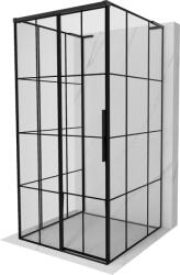 Mexen Rox-3S L 3-oldalú, balra tolható zuhanykabin 120 x 120 cm, fekete rács, fekete - 8C2L-120-120-70-77-3S-L (8C2L-120-120-70-77-3S-L)