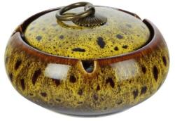 Padonio Közepes méretű kerámia hamutartó - Sárga színű gyökérfa mintával (PAD-23115-sárga)