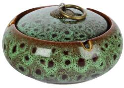 Padonio Közepes méretű kerámia hamutartó - Méregzöld színű gyökérfa mintával (PAD-23115-méregzöld)