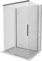 Mexen Rox-3S 3-falú toló zuhanykabin 110 x 95 cm, átlátszó, sötétszürke kefe - 8C2-110-095-66-00-3S (8C2-110-095-66-00-3S)