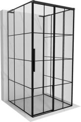 Mexen Rox-3S L 3-oldalas, jobbra nyíló, toló zuhanykabin 95 x 95 cm, fekete rács, fekete - 8C2L-095-095-70-77-3S-P (8C2L-095-095-70-77-3S-P)