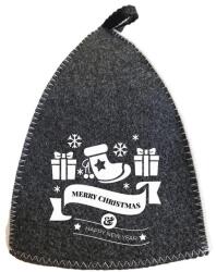SAUNA KING Szauna sapka, gyapjúkeverékből, szürke, karácsony motívummal II