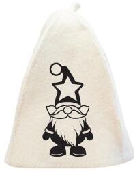 SAUNA KING Szauna sapka, gyapjúkeverékből, fehér, mikulás motívummal II