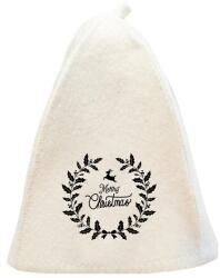 SAUNA KING Szauna sapka, gyapjúkeverékből, fehér, karácsony motívummal I