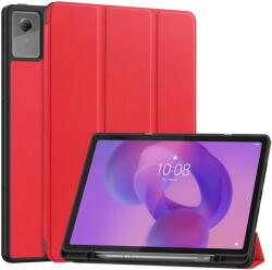  LEATHER Husă flip pentru Lenovo Idea Tab Plus / Tab K12 roșie