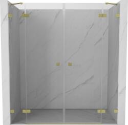 Mexen Lunar Duo 200 cm-es nyíló zuhanyajtó, átlátszó, aranykefélt - 834D-200-000-55-00 (834D-200-000-55-00)