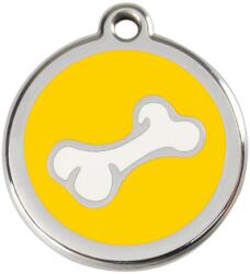 Red Dingo Rozsdamentes csont mintás acél biléta sárga - falatozoo