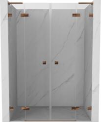 Mexen Lunar L Duo nyíló zuhanyajtó 150 cm, átlátszó, rózsaarany - 834DL-150-000-60-00 (834DL-150-000-60-00)