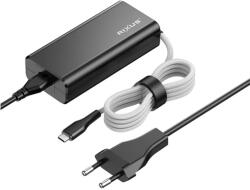  Rixus USB-C Type-C 5-20V/3.25A 65W PD 3.0 fekete univerzális notebook/laptop hálózati töltő/adapter
