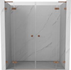 Mexen Lunar L Kétszárnyú zuhanyajtó, 180 cm, átlátszó, kefe-szerelt réz - 834DL-180-000-65-00 (834DL-180-000-65-00)