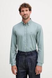 BOSS Orange pamut ing férfi, legombolt galléros, zöld, regular, 50519707 - zöld M