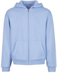 Build Your Brand Puha férfi cipzáros kapucnis pulóver Fluffy - Világoskék | 3XL (BY285-1000401431)