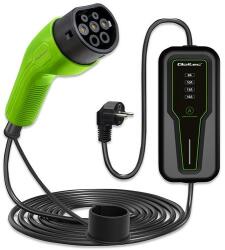 Qoltec Mobil töltő EV 2 az 1-ben Type2 szabályozással | 3, 5kW | 230V | LCD | Hordozható | 4m (52574)