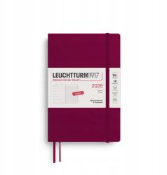 Leuchtturm1917 heti naptár B6+, puha kötés, Port Red, 2026 (372686)
