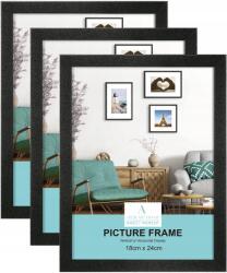  Stílusos Fa Képkeret Diplomákhoz 18X24 Fekete 3db (B0BD83QWD5)
