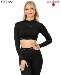Red Line Outlast Venus Sport crop top hosszú ujjú termoaktív fehérnemű, Fekete