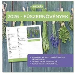 Nebulo Falinaptár mágneses NEBULO 220x220mm 2 hetes Fűszernövény 2026 (HMN-26-FŰSZ) - robbitairodaszer