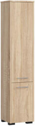 Brius Dulap baie tip coloana cu 2 usi si 5 rafturi, PAL laminat, 30x30x140 cm, stejar sonoma (AK-38165656)