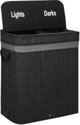 Brius Cos rufe bambus capac 2 compartimente sac detasabil 100l, 54x35x60 cm, organizare, negru (HA-0159)