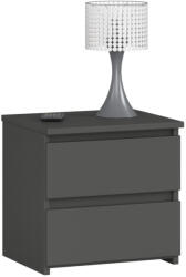 Brius Noptiera pal 2 sertare glisiere metalice compacta, 40x35x40 cm, design modern, gri grafit (AK-52851856)