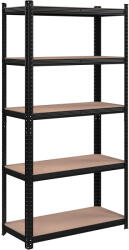 Brius Raft depozitare metalic 5 polite mdf maxim 875 kg, 180x90x40 cm, robust, negru (EZ-GLR040B01) Raft