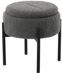Brius Taburet copii rotund spatiu depozitare maxim 50 kg compact, 31x28 cm, design vesel, gri (PHO-8755)
